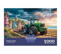 Tractor Farming Scene 1000 Pieces Jigsaw Puzzles Engaging Home Decoration Rural Landscape Painting Style Jigsaw Puzzle Home Decoration for Adults & Families 52x38cm/1000pcs