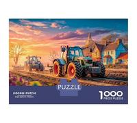 Tractor Farming Scene 1000 Pieces Puzzle - Premium Thick Cardboard & Brain Training Rural Countryside Landscape - for Couples 38x26cm/1000pcs