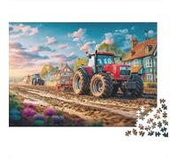 Tractor Farming Scene 1000Piecess JigsawPuzzlesRural Countryside Style ForAdults Colourful Brainteasing Age12+byth ThemeFlowersandBirds Brainteasing Adults Jigsaw Puzzle 52x38cm/1000pcs