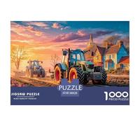Tractor Farming Scene Premium Cardboard Rural Countryside Landscape Fun Relaxing Game, Great for Unwinding, Reducing Pressure And Enjoying Life 38x26cm/1000pcs