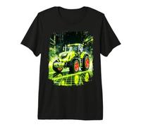 Tractor Green and red Farmer Farming Agriculture Premium T-Shirt