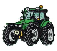 Tractor Green Tractor Tug Sew-On Patch for Iron-On or Sew On Clothes Embroidered Iron-On Patch Applique Tractor Patch Size 8.5 x 6.5 cm