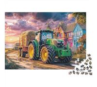 Tractor Hauling Hay 1000 Pc Rural Countryside Scene1000 Piece Plastic Jigsaw Puzzle for Teens Precision Cut Non-glare Smooth Finish Digital Detox 70x50cm/1000pcs