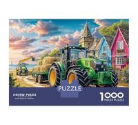 Tractor Hauling Hay Recycled Cardboard Jigsaws Puzzles 1000Pc for Senior Citizens Rural Farm Scene Style Classic Educational Games 38x26cm/1000pcs