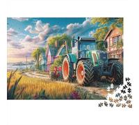 Tractor in Countryside 1000 Piece Jigsaw Puzzle for Adults Paper Rural Landscape Puzzle Game for Family Relaxation Gift 52x38cm/1000pcs