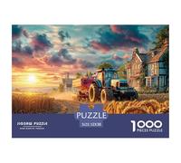 Tractor in Field Smooth Surface Pieces Rural Sunset Scene Great for Improving Patience, Focus And Cognitive Ability in Spare Time 52x38cm/1000pcs