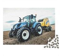 Tractor in Field Work 1000 Piece Green Tractor in Night Field Scene Jigsaw Puzzles for Adults And Kids Family Educational Games 1000 Pieces Beautiful Decoration for Women, Gifts for Men 38x26cm/1000pc