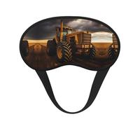 Tractor in The Field Print Blackout Sleep Mask - Light-Blocking, Comfortable, Ideal for Travel, Camping, Meditation, and Yoga