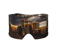 Tractor in The Field Print Sleep Eye and Ear Muffs Mask - Meditation, and Travel - Breathable, Adjustable, and Full Coverage