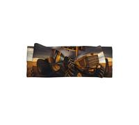 Tractor in the field Printed Baby Headband, Soft and Breathable Bow Hair Accessory - Suitable for newborns 0-6 months old