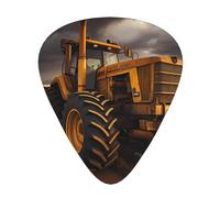 Tractor in the field Printed guitar picks for acoustic, electric, and band players, 12 pieces in 3 different thicknesses