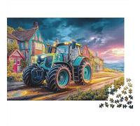 Tractor in Village 1000 Pcs Fantasy Rural Scenedurable Plastic Puzzle for The Whole Family Interlocking Family Activity Kids 70x50cm/1000pcs