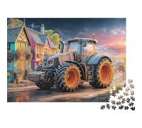 Tractor in Village 1000 Pcs Modern Farm Vehicle Styledurable Plastic Puzzle for Teens Precision Cut Smooth Finish Gift Stress Relief Mindfulness Relaxing 52x38cm/1000pcs