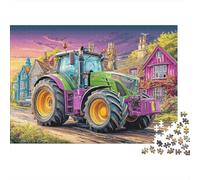 Tractor in Village 1000 Piece Eco-friendly Material Colorful Rural Scene Puzzles for Seniors Full-size Poster Included Gift for Her Minimalist Design 70x50cm/1000pcs