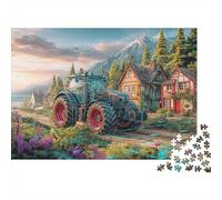Tractor in Village 1000 Piece Rural Fantasy Landscape Jigsaw Puzzle For Adults Thick Card Board Decompression Difficult Game Wall Decoration & Gifts 70x50cm/1000pcs