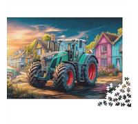 Tractor in Village 1000 Pieces Puzzles Colorful Rural Farm Scene Style Wall Decoration Decompression Jigsaw for Men And Women Challenging Puzzles Jigsaw Puzzles for Adults 38x26cm/1000pcs