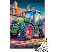 Tractor in Village 1000 Pieces Sturdy Paper Vibrant Digital Art Style Puzzle Parent-Child Families Home Leisure Unique Artwork Design 70x50cm/1000pcs
