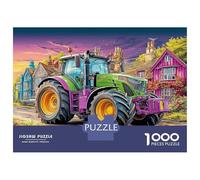 Tractor in Village Jigsaw Puzzles 1000 Pieces for Adults Colorful Rural Scene Challenging Puzzles for The Whole for Women Home Decoration 100% Recvcled Cardboard 52x38cm/1000pcs