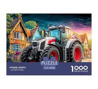 Tractor in VillageGargantuan Jigsaw Puzzles for Adults Rural Farm Scene Style Comprising 1000 Advanced And Ruthlessly Difficult Challenging Puzzle Game Pieces - Forged to Be An Heirloom-Quality Gift J