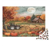 Tractor Jigsaw Puzzles. 1000pcs (75x50cm) Harvest Festival Whimsical Challenge Toy for Educational Games Gifts