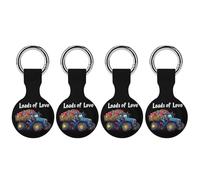 Tractor Loads of Love Rainbow LGBT Protective Case Compatible for Airtag Silicone Tracker Holder Tracker Cover with Key Ring 4PCS