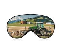Tractor Milk Farm Blackout Sleep Eye Mask, Ventilated Fabric, Adjustable Wearing Style, Zero Pressure Sleeping Mask Soft Skin Friendly Eyeshade for Women Men