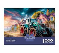Tractor on Coastal Road 1000 Piece Rural Village Scene Art Jigsaw Puzzles for Puzzles 1000 Pieces Jigsaw for Adults Challenging for Adults Puzzles for Adults Birthday Gifts 70x50cm/1000pcs