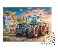 Tractor on Country Road 1000 Pieces 100% Recycled Cardboard Jigsaw Puzzles Rural Farm Scene Style Super Challenging for Enthusiasts Collectors Decompression Indoor Leisure Office Break 70x50cm/1000pcs
