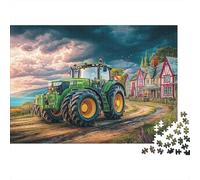 Tractor on Country Road 1000 Pieces Puzzle ForAdults Kids Beautiful View Rural Landscape Painting Style Home Decoration Decompression Jigsaw Gifts Challenging Puzzles Puzzle Game 52x38cm/1000pcs