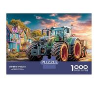 Tractor on Country Road Decorative 1000 Pieces Jigsaw Puzzle, Rural Farm Scene Style Puzzle Game for Couples And Families to Participate Together 70x50cm/1000pcs