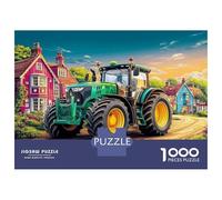 Tractor on Country Road Family Puzzles 1000 Pieces of Precision Cut Colourful Jigsaws Rural Farm Scene Style As An Aesthetic Jigsaw Puzzle for Home Decor And Stress Relief 52x38cm/1000pcs
