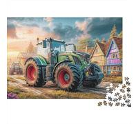 Tractor on Country Road Jigsaw Puzzles for Adult Educational Game The Impossible Challenge 1000 Piece Rural Farm Scene Art Difficult Hard Jigsaw Puzzles for Man And Woman with Letters on Back 38x26cm/