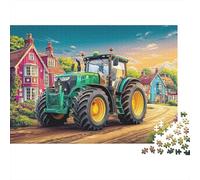 Tractor on Country Road Jigsaw Puzzles for Adults Challenging Puzzles Difficult Challenges 1000 Piece Rural Farm Scene Style Difficult Hard Jigsaw Puzzles for Man And Woman with Letters on Back 38x26c