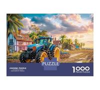 Tractor on Dirt Road 1000 Pc Thick Cardboard Jigsaw Puzzle Rural Farm Landscape Style for Teens 12-18, Brain Training Puzzle, Holiday Activity, Thoughtful 52x38cm/1000pcs