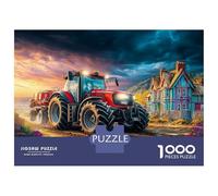 Tractor on Dirt Road 1000 Piece Jigsaw Puzzles for Adults Featuring Artistic Design Centenary Jigsaws Rural Countryside Scene As Dementia Friendly Activities for Concentration Games 52x38cm/1000pcs