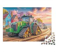 Tractor on Dirt Road 1000 Piece Puzzles Beautiful View Rural Farm Scene Art Home Decoration Educational Game for Men And Women Challenging Jigsaw Jigsaw Puzzles for Adults 70x50cm/1000pcs