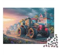 Tractor on Dirt Road 1000 Pieces Fade-resistant Printing Rural Fantasy Style Brain Training Puzzle Get Well Soon Gift Travel-sized Storage Minimalist Design 38x26cm/1000pcs
