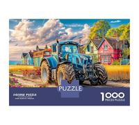 Tractor on Dirt Road 1000 Pieces Jigsaw Puzzles Engaging Home Decoration Rural Farm Landscape Style Jigsaw Puzzles Beautiful Decoration for Gifts 38x26cm/1000pcs