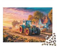 Tractor on Dirt Road 1000 Pieces Puzzles Beautiful View Rural Countryside Scene Home Decoration Educational Game Gifts Puzzles for Adults Jigsaw Puzzles for Adults 70x50cm/1000pcs