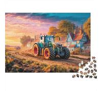Tractor on Dirt Road Extra-Thick Cardboard Rural Countryside Scene DIY Jigsaw Puzzle 12+ Adults Kids Fun Family Game Beautiful Home Decoration Leisure Gift 70x50cm/1000pcs