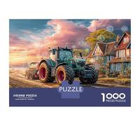 Tractor on Dirt Road Jigsaw Puzzle 1000 Pieces for Adults Rural Farm Scene Style Puzzle Game for The Whole for Women Home Decoration 100% Recvcled Cardboard 52x38cm/1000pcs