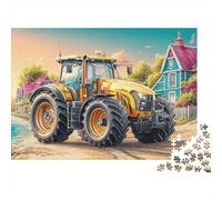 Tractor on Dirt Road Jigsaw Puzzle 1000 Pieces Rural Farm Scene Style Paper Jigsaw for Focus, Stress Relief And Family Leisure Time 52x38cm/1000pcs