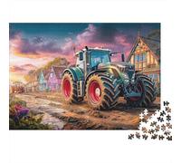Tractor on Muddy Road 1000 Piece Rural Farm Scene Art Jigsaw Puzzle For Adults Thick Card Board Relaxation Difficult Game Gifts for WomenGifts for Men 38x26cm/1000pcs