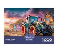 Tractor on Muddy Road Secure Fitting Pieces Rural Farm Scene Art Choice for Birthdays, Anniversaries And Special Occasions 52x38cm/1000pcs