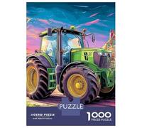 Tractor on Road 1000 Piece Eco-Friendly Jigsaw Vibrant Cartoon Style Puzzle Adult Hobbyists Portable Mind Decompression Entertainment 70x50cm/1000pcs