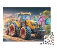 Tractor on Road 1000 Piece Eco-friendly Material Colorful Village Scene Puzzles for Seniors Full-size Poster Included Gift for Her Minimalist Design 70x50cm/1000pcs