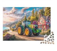 Tractor on Road 1000 Pieces Puzzle ForAdults Kids Beautiful View Rural Scenic Style Home Decoration Educational Game Gifts Puzzles for Adults Jigsaw Puzzles for Adults 70x50cm/1000pcs