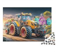 Tractor on Road 1000Piecess JigsawPuzzlesColorful Village Scene ForAdult Challenging LargePiecePuzzles Age12+byth Challenging The Impossible Difficult Game Fun, Challenging 52x38cm/1000pcs