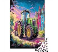 Tractor on Road Extra-Thick Cardboard Vibrant Cartoon Style DIY Jigsaw Puzzle 12+ Adults Kids Fun Family Game Beautiful Home Decoration Gift Idea 52x38cm/1000pcs