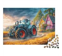 Tractor on Rural Road 1000 Pieces Puzzle ForAdults Kids Beautiful View Rural Landscape Style Home Decoration Educational Game Gifts Puzzles for Adults Jigsaw Puzzles for Adults 70x50cm/1000pcs